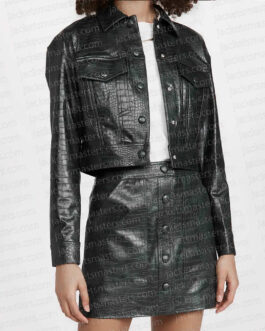 Maggie Rebecca Rittenhouse Cropped Leather Jacket