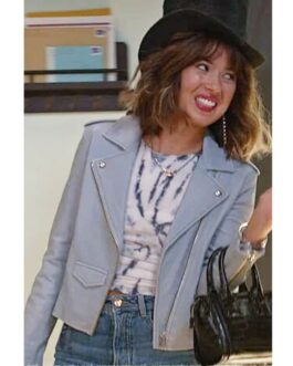 Maggie Nichole Sakura Light Blue Leather Jacket