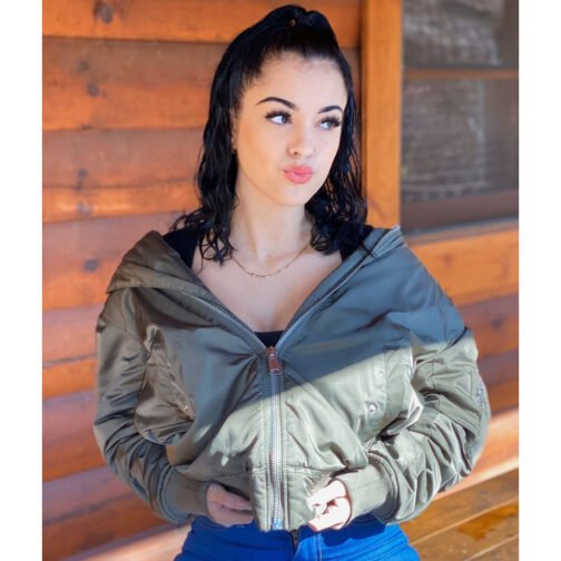 Malu Trevejo Green Hooded Jacket - Image 2
