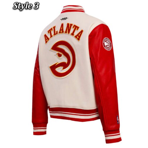 Atlanta Hawks Retro Classic Rib Varsity Jacket - Image 13