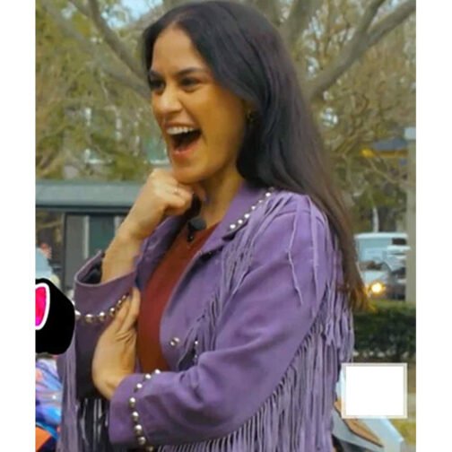 Donna Farizan The Today Show Purple Fringe Jacket - Image 7