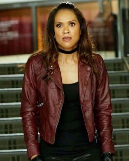 Lucifer Lesley-Ann Brandt Maroon Leather Jacket