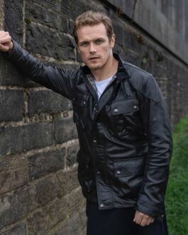 Men in Kilts A Roadtrip with Sam Heughan Black Leather Jacket