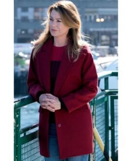 Grey’s Anatomy Ellen Pompeo Maroon Wool Coat