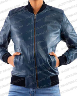 Sister Wives Meri Brown Blue Leather Jacket