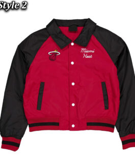 Miami Heat Red and Black Throwback Jacket