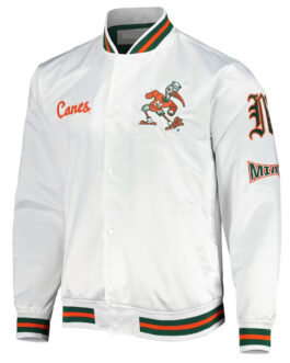 City Collection Miami Hurricanes White Jacket
