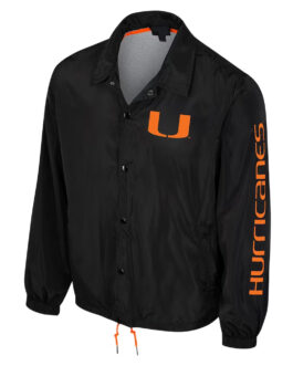Miami Hurricanes Black Coaches Jacket