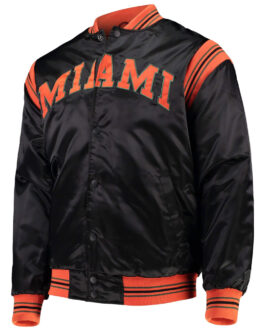 Miami Hurricanes The Enforcer Black Satin Jacket