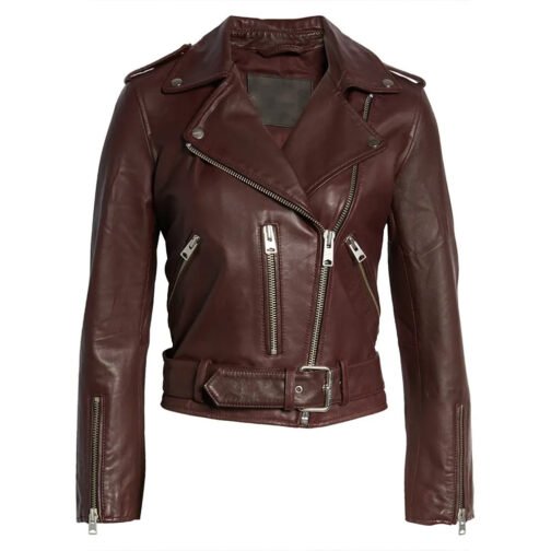 Echoes Michelle Monaghan Maroon Leather Jacket - Image 4