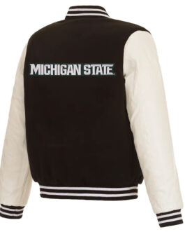 Michigan State Spartans Varsity Black and White Jacket
