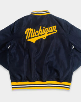 Michigan Wolverine Sailor Hat Script Navy Jacket