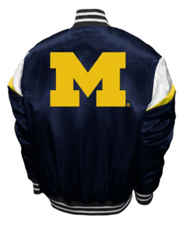 Michigan Wolverines Power Navy Satin Jacket