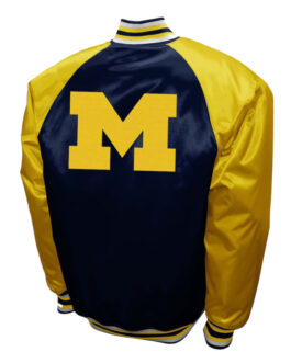 Michigan Wolverines The Game Navy Satin Jacket