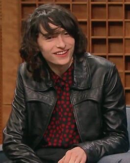 Stranger Things Season 4 Finn Wolfhard Black Leather Jacket