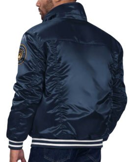 Milwaukee Brewers Navy Silver Tab Trucker Jacket