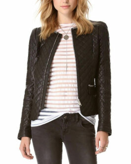 The Mindy Project Mindy Kaling Quilted Leather Jacket