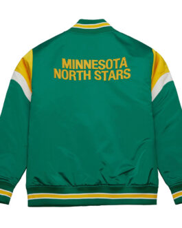 Minnesota North Stars Heavyweight Green Satin Jacket