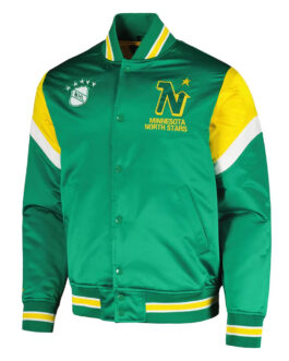 Kelly Green Minnesota North Stars Midweight Satin Jacket