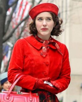 Rachel Brosnahan The Marvelous Mrs Maisel S05 Red Suede Jacket