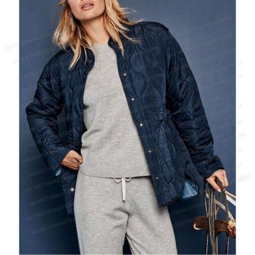Missy Peregrym FBI Blue Quilted Jacket - Image 3