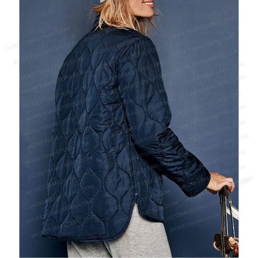Missy Peregrym FBI Blue Quilted Jacket - Image 4