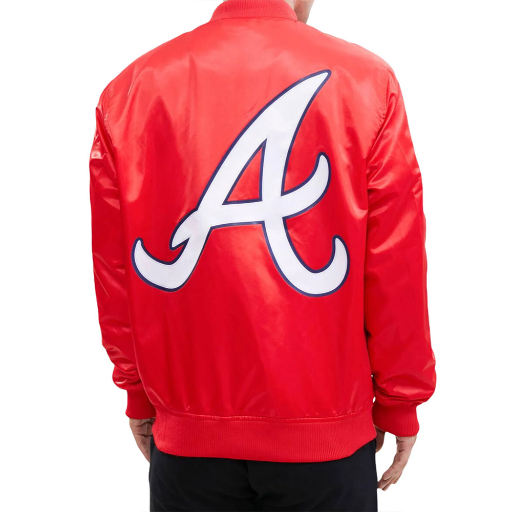 MLB Atlanta Braves Big Logo Red Satin Jacket - Image 2