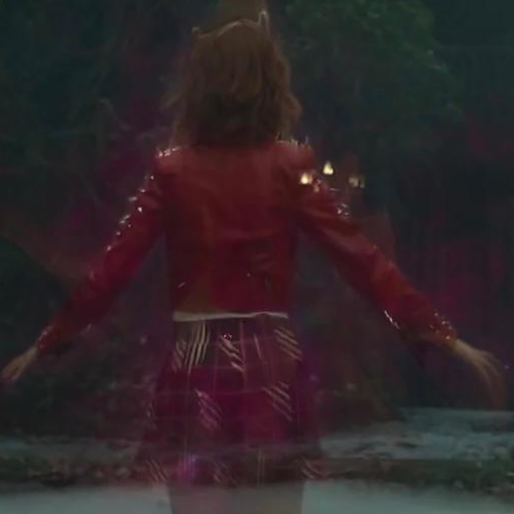 Salena Qureshi Monster High 2 Red Leather Jacket - Image 11