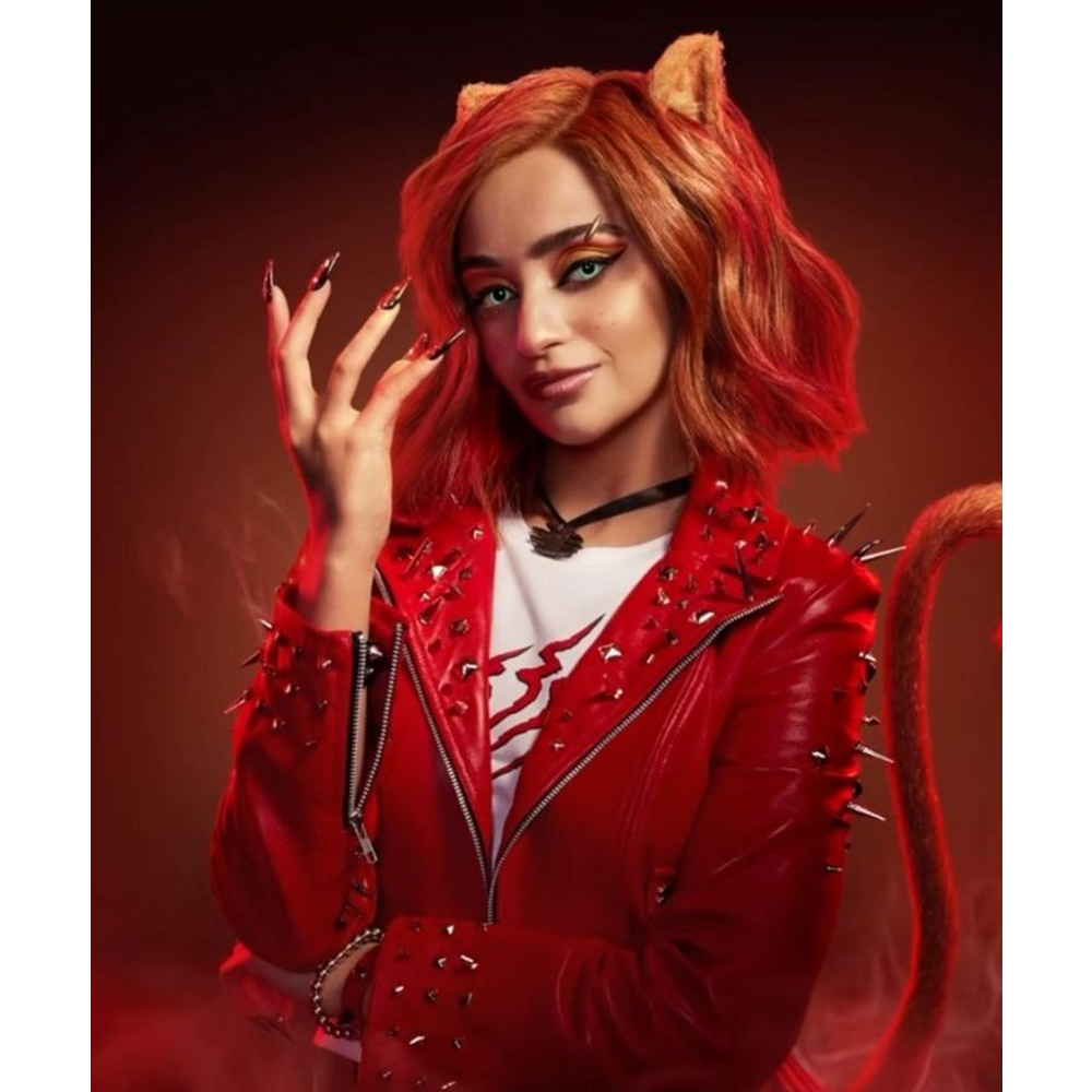 Salena Qureshi Monster High 2 Red Leather Jacket - Image 6