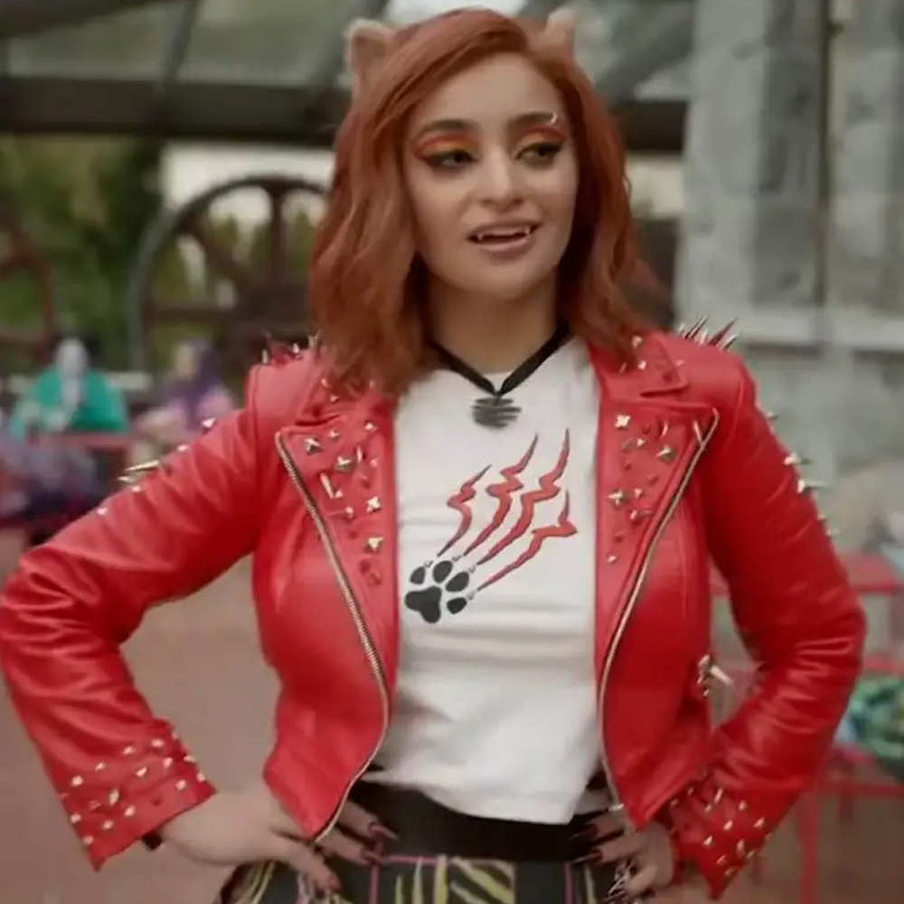 Salena Qureshi Monster High 2 Red Leather Jacket - Image 2