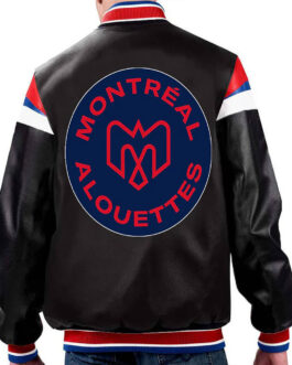 Montreal Alouettes Black Varsity Full-Zip Leather Jacket