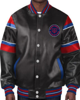 Montreal Alouettes Striped Varsity Leather Jacket