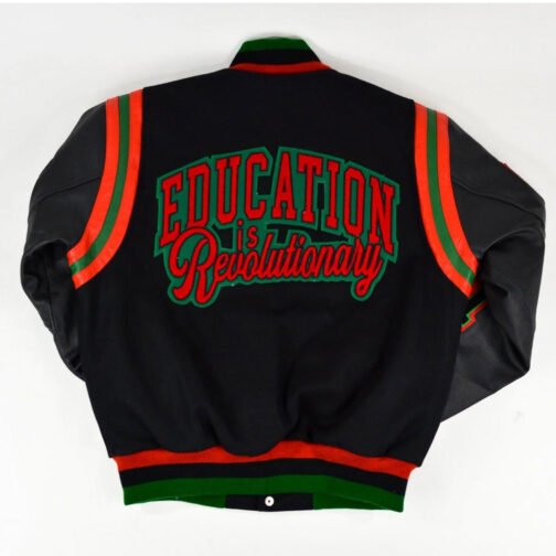 1619 Freedom School Motto 2.0 Varsity Jacket - Image 2