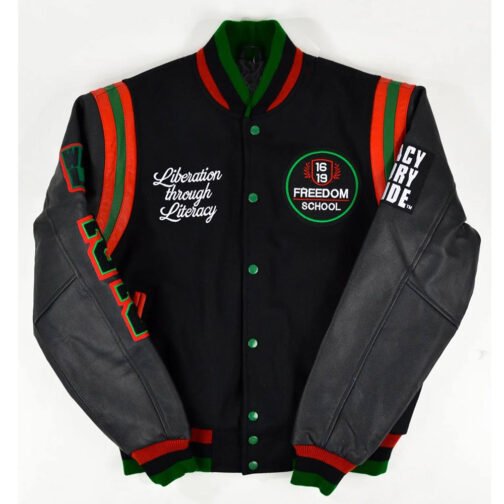 1619 Freedom School Motto 2.0 Varsity Jacket