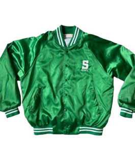 Michigan State Spartans Green Bomber Satin Jacket
