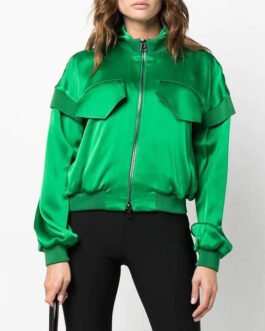 The Cleaning Lady Eva De Dominici Cropped Green Silk Jacket