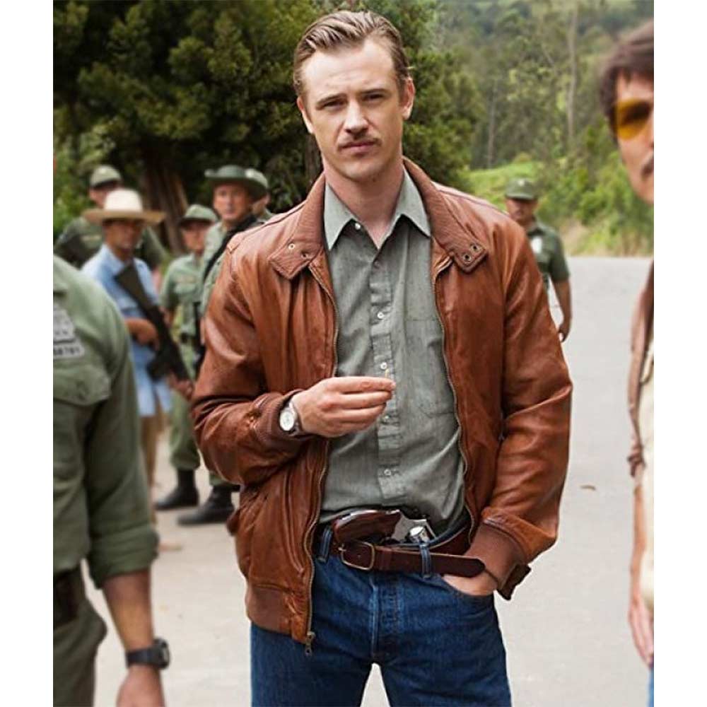 Boyd Holbrook Narcos Brown Leather Jacket - Image 2