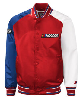 NASCAR The Reliever Red Varsity Satin Jacket