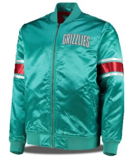Vancouver Grizzlies NBA Aqua Green Satin Jacket