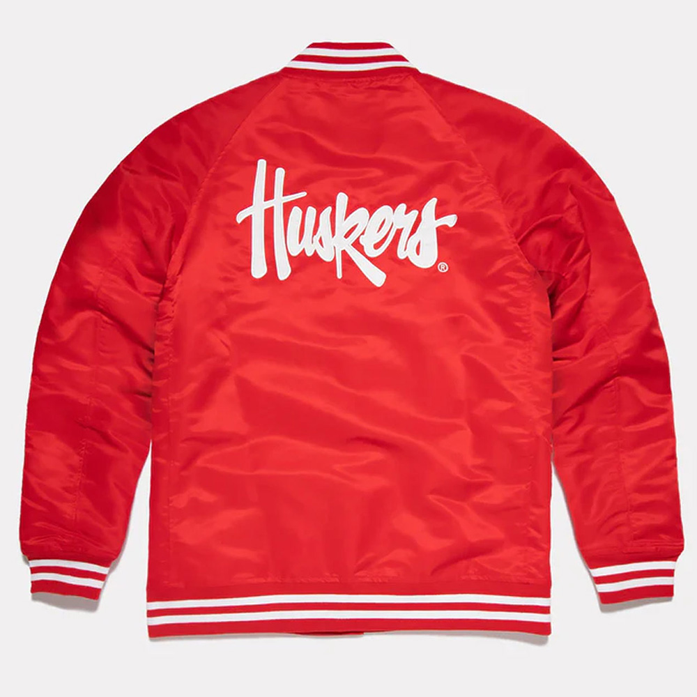 Nebraska Cornhuskers Red Satin Jacket - Image 2