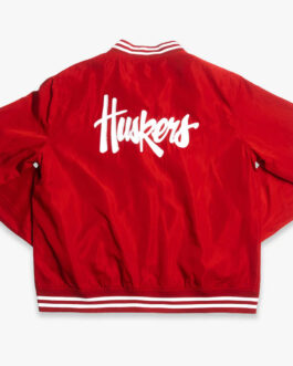 Nebraska Cornhuskers Script Logo Red Bomber Jacket