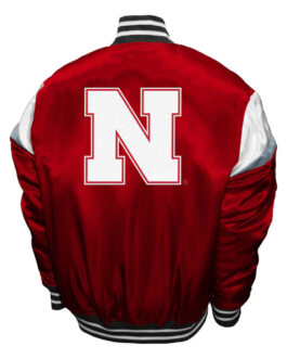 Nebraska Huskers Power Scarlet Satin Jacket