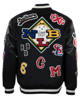 Negro League Baseball Allover Black Varsity Jacket