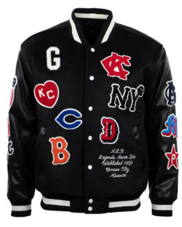 Negro League Baseball Allover Black Varsity Jacket
