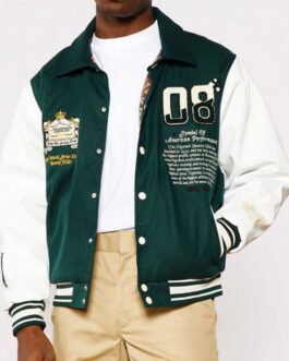 Neutrals Country Club Green Varsity Jacket