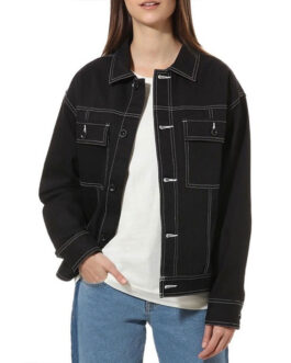Lee Rodriguez Never Have I Ever Denim Black Jacket