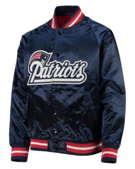 New England Patriots Raglan Full-Snap Satin Jacket