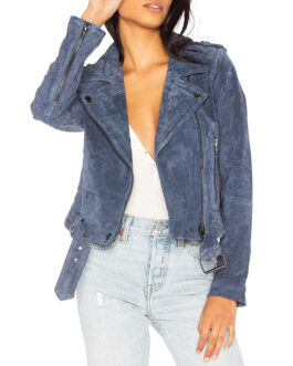New Girl S06 Megan Fox Blue Suede Jacket