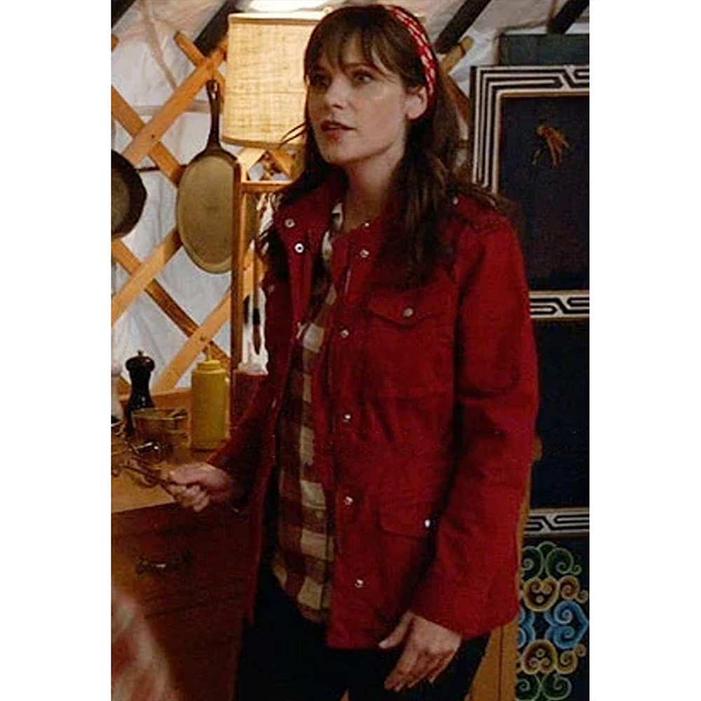 New Girl S06 Zooey Deschanel Red Jacket - Image 2