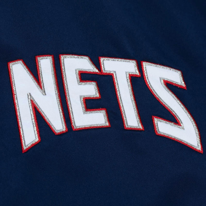 New Jersey Nets Heavyweight Navy Satin Jacket - Image 3